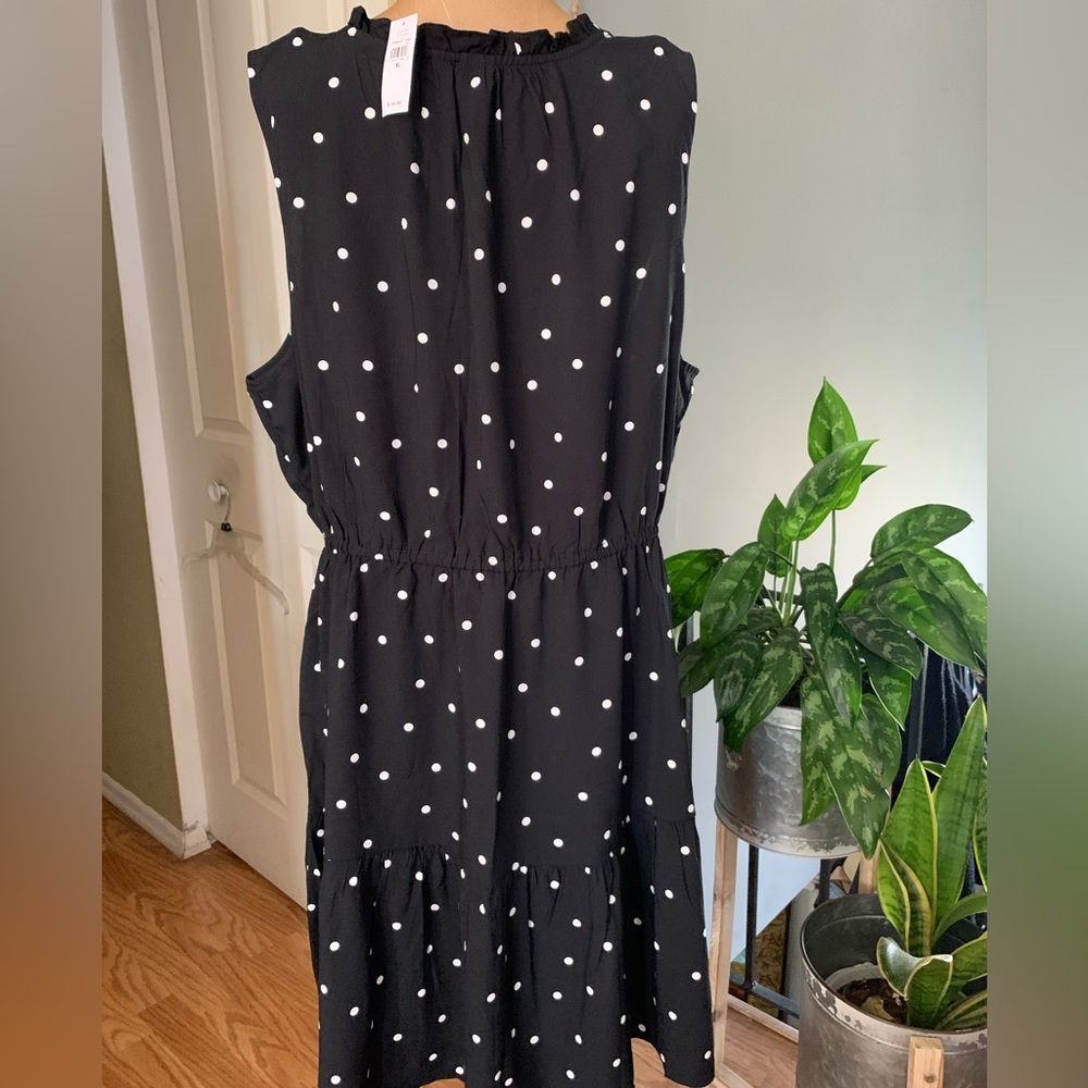 New GAP Viscose Polka Dot Coquette Dress Black & White XL Picnic - Picture 6 of 14